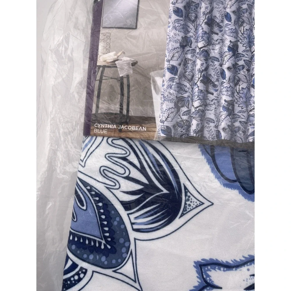 Brand New in Package- Cynthia Jacobean Shower Curtain Lush‎ Blue Floral 72
